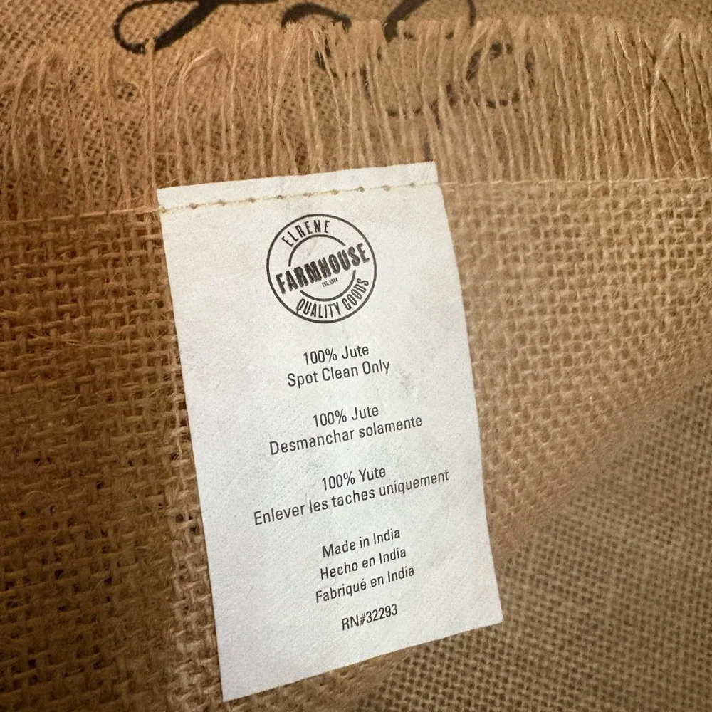 Rustic Tan Table Runner with Plaid Truck Design